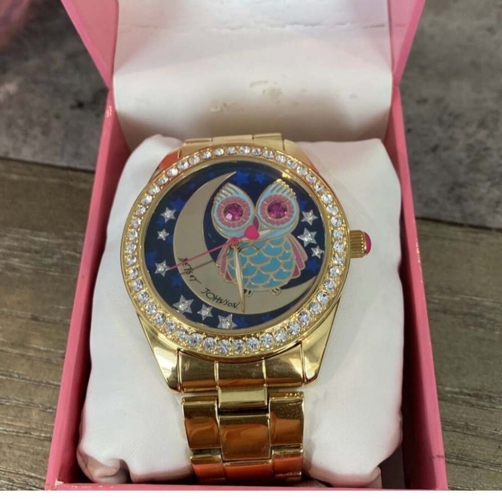 Betsey Johnson Owl Watch (Gold)